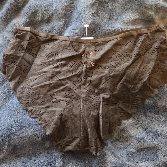 Aerie black lace back cheeky panties size L - Picture 2 of 3